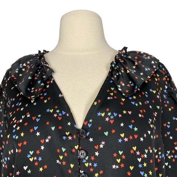 TOPSHOP Star Print Cropped Blouse - Picture 2 of 6